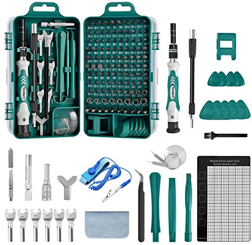 Set Cacciaviti Precisione Magnetici Professionali - 142 in 1 Mini Giraviti Precisione,Sundpey Kit Riparazione Portatile Multifunzione Elettricista Cacciaviti per Orologiaio PC Cellulare Elettronica