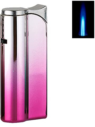 Sturmfeuerzeug Imola Jet Feuerzeug Metall massiv in edlem Design Jetflamme windfest Gas Turbofeuerzeug (Chrom Pink)
