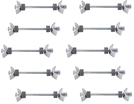 GEFONG Pernos de Conector de la Encimera M6 Longitud 120mm Acero Galvanizado Muebles de Cocina Tornillos de Conexión para Unión Reprimición y Fijación 10 Piezas