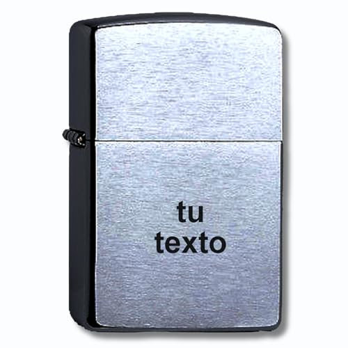 Mechero de Gasolina Zippo Chrome Brushed con Grabado Personalizado, tu Texto o Nombre