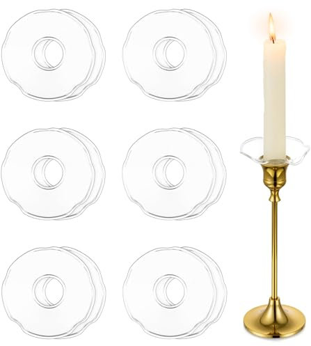 Hewory Bobeches in vetro per candelieri, 12 pezzi, in vetro, per candele da chiesa, decorazione per soggiorno, capesante, trasparente