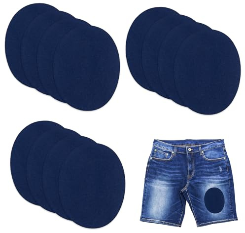 12 x Knieschoner für Kinder, zum Aufbügeln, zum Schutz Ihrer Kleidung und Reparatur von Hosen, Jacken, Pullovern (Dunkelblau)