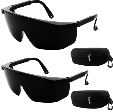 HIULLEN 2 Stück IPL Schutzbrille, 190 nm - 2000 nm Laserschutzbrille, Laser Schutzbrille mit Schutzbox für Augenschutz und Laser-Haarentfernung, Bräunung, Rotlichttherapie