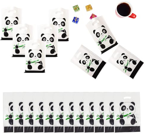 Panda Presentpåse och Festtillbehör - Party Set Med Temapresentväskor, Födelsedagsdekoration, Festdekorationer - 20 st