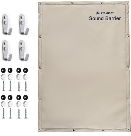 LTCANOPY Schalldichte Decke für Aufnahmen – 1,35 x 2 m, schallabsorbierende Platte aus Oxford-Stoffstoff, wasserdicht, geräuschreduzierend und flammhemmend, geeignet für Aufnahmestudio/Musikstudio