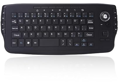 JOMAA Mini Ergonomic Keyboard Trackball Air Mouse 1200dpi Function TV 2.4G Wireless Keyboard with trackball for Lapotp PC TV (Black)
