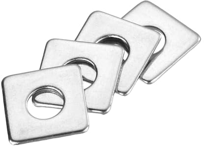 sourcing map 100 arandelas cuadradas M5 x 12 x 1 mm para rodamientos de placa de acero inoxidable 304, juntas espaciadoras planas para cierre de hardware