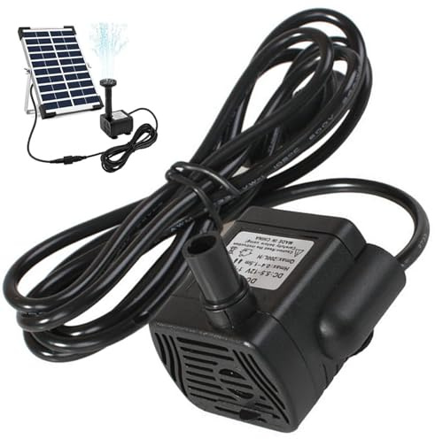 Pompes de fontaine solaire, pompes à eau solaire, DV 5.5V-12V 3W Mini pompes de fontaine solaire, 300L / h Pompes à eau imperméable silencieuse, distance de pulvérisation de 4,9 pieds pour l'aquarium
