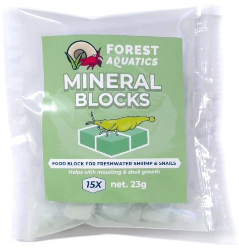 Forest Aquatics Mineral Blocks - Mangime per pesce, gamberetti, lumache, pleco, granchi, neriti, ramshorns, 15 spiruline
