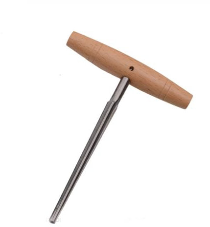 Reibahle für Violine, T-Griff, Holz, Handreibahle, konische Reibahle, langlebig, Edelstahl, Lochreibahle für Geigensaitenschäfte, 1:26 Kegel