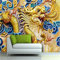 Kitquiver 3D Dragon D'Or Oriental Peinture Murale 3D Papier Peint Autocollant 3D Motif Animaux Fantastiques Pour Décoration De Plafond 250x175cm