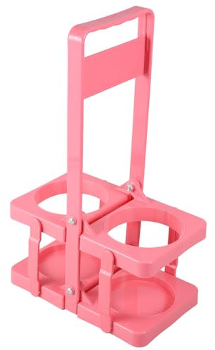 Cabilock Folding Beer Bottle Rack Portable Handheld Drink Carrier Handle Pink 2-bottle Foldable Beer Basket for Parties and Outdoor Use