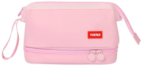 Hopesky Großes Federmäppchen – Federmäppchen mit Reißverschluss, großes Fassungsvermögen, Organizer mit Griff, 10 Fächer, Schreibwaren-Organizer, Make-up-Tasche (Lila)