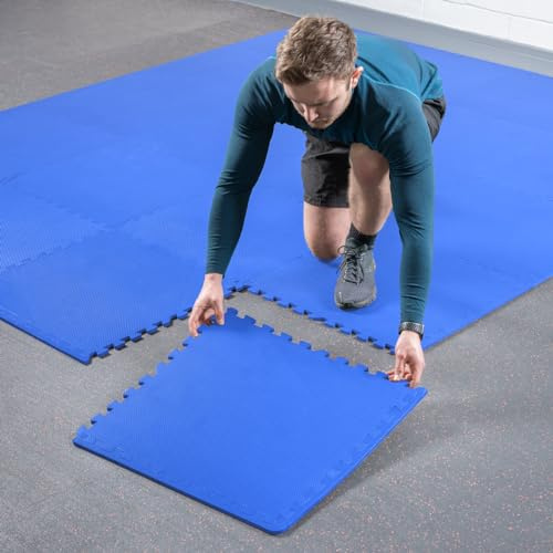 FORZA Tapis de Sol de Salle de Sport Emboîtables | Dalles de 60 cm² | Rembourrage en Mousse EVA | Matériel de Fitness pour Plus de Protection