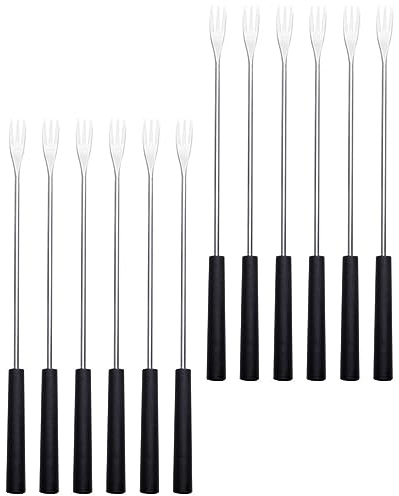 Cabilock Fourchettes à Fondue En Inox Lot De 12 Fourchettes à Fruits Pour Traiteurs Et Buffet En Métal Souple Manche Ergonomique