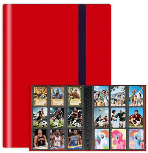 9-Pocket Trading Card Binder, 12 Pages Holding 216 Pockets, PU Trading Card Album Card Folder Card Binder Holder Album for MTG, TCG, Pokemon Yu-Gi-Oh, Basketball Sports Cards, Game Cards