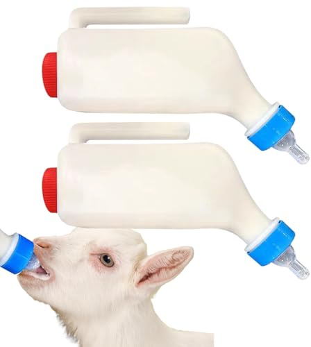 Biberons pour chèvre | 2 biberons d'allaitement pour Agneau | Outil d'élevage avec échelle et poignée pour Petits Animaux, Chiots, Vaches, Moutons