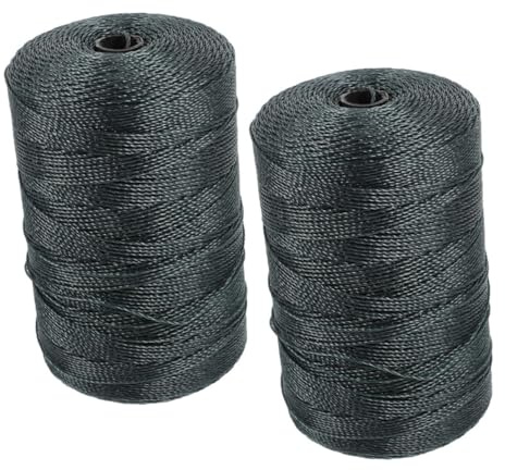 Operitacx 2 Rollos Cuerda de Nylon Trenzada Multiusos para Redes de Pesca Resistente Desgarros Estiramiento para Reparaciones y Ataduras