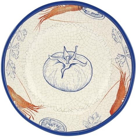 ROSE & TULIPANI MILANO Ocean Life Set 2 Piatti Fondi 19 Cm, Melamina