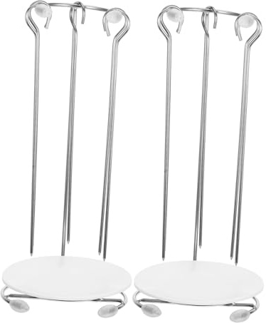 Yardenfun Support Suspendre Pour Barbecue En Acier Inoxydable 2 Pièces, Accroche Brochettes Pratique Pour Grillades Maison, Facile à Démonter Et Nettoyer