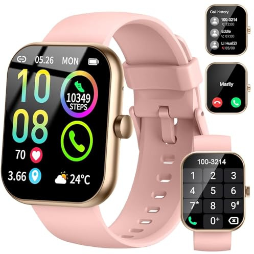 Smartwatch Herren Damen mit Telefonfunktion, 1.91 Fitnessuhr Damen, 100+Sportmodi IP68 Wasserdicht Sportuhr, Smart Watch mit Schrittzähler, Herzfrequenz, SpO2, Schlafmonitor, Uhren für iOS Android