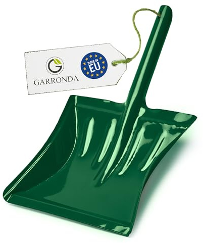 Garronda Recogedor Metálico Sólido con Mango Corto – Pala de Mano de Acero Resistente para Recoger Ceniza, Polvo y Suciedad, Duradera y Compacta, Ideal para el Hogar, Jardín y Garaje GD-0167 (Verde)