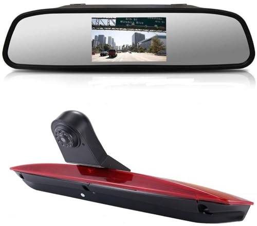 4,3 tum backspegel + bromsljus backkamera parkeringshjälp kamera ersättning för Mercedes Benz Vito 639 Bj 2019 W447 109 11 114 BLUETEC LWB låda CDI Van tredje dubbel dörr Transporter MPV från 2015