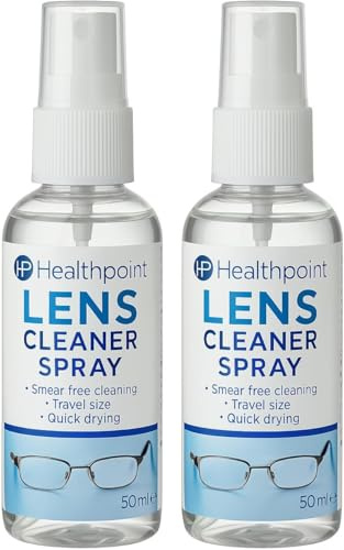 Healthpoint Lens Cleaning Spray - Ultimate Glasses Cleaner Spray for Crystal Clear Vision - Versatile Screen Cleaner Spray for Monitors, TVs & Devices - Efficient Glass Cleaner 2 Pack