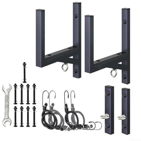 Estante de escalera de montaje lateral: sistema de almacenamiento de remolque de acero resistente, capacidad ajustable de 300 libras para accesorios de remolque cerrados, organizador de remolque