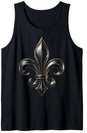 Fleur de lys Noire ornée d'emblème héraldique Débardeur