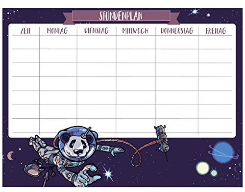 Wandkings Stundenplan Astronaut - Whiteboardfolie abwischbar - Wähle eine Größe - 40 x 30 cm