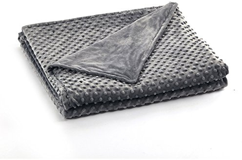 RelaxBlanket 152 cm x 203 cm påslakan för viktad filt | premium supermjuk minky prick | mörkgrå