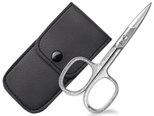 Linkshänder Nagelschere Maniküre Schere mit scharfer gebogener Schneide | Fußnagelschere aus Rostfreiem Scherenstahl mit Etui auch für Rechtshänder geeignet