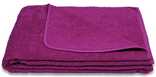 KiGATEX Frottee-Decke, Berry, 150x200cm, 100% Baumwolle, Oeko-TEX® | Sommerdecke für warme Tage, Tagesdecke für Bett und Sofa, Strandtuch für Urlaub, atmungsaktiv, waschbar, zuhause & unterwegs