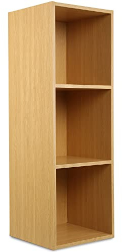 Charles Jacobs Vinyl Record Storage, 330 LPs, 105.9 x 36.5 x 34 cm, Oak | XL MDF vinyl storage for 330 records, 30kg compartments & stacking bracket