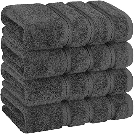American Soft Linen - Juego de lujosas toallas calidad hotel y spa confeccionadas con algodón turco para máxima suavidad absorción, rápido secado, 6 mano 40,5 x 71 cm Gris oscuro