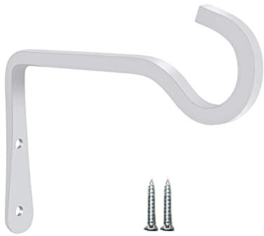 HH-LIFE 1 Stück 15x10 cm, Weiß Metall Wandhaken Hänge Halterungen, Pflanzenaufhänger Haken für den Innen und Außenbereich, Haken für Vogelfutterspender, Pflanzgefäße, Laternen, Windspiele