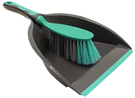 Dustpan and Brush Sets, Plastic Hand Brush and Pan Set, Sweeping Brush Indoor with Soft Plastic Bristles & Rubber Grip Handle Used as Scrubbing Brush, Cleaning Brush for Dust & Dirt Removal