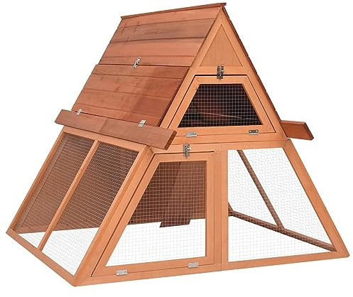 ZEYUAN Kaninchenstall, Hasenstall, Hasenkäfig, Kaninchenställe,Tierhaus, Kleintierstall, Kaninchenhaus, Haustierstall, Kaninchen Häuser, 152x127x109,5 cm Massivholz Tanne