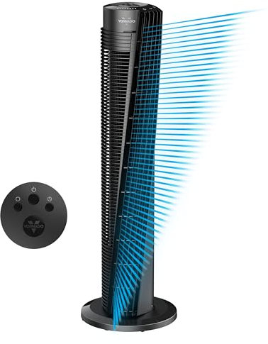Vornado Tower Fan Circulation Air Oscillating Black 41 Inches 4 Speeds Remote Control Timer
