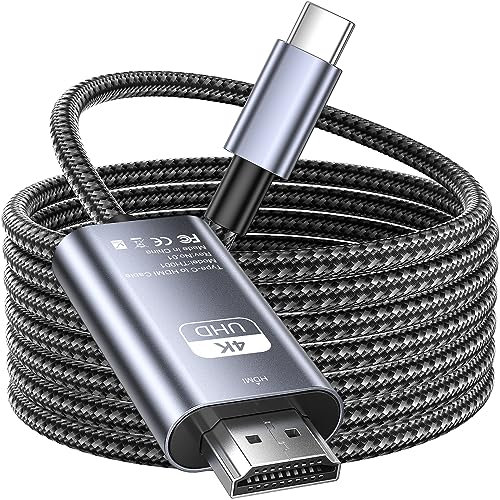 USB C auf HDMI Kabel4K@60Hz,[2Pack 3M]USB Typ C zu HDMI UHD Kabel(Thunderbolt 3 kompatibel) für iPhone 15 Pro, MacBook Pro 2018/2017, MacBook Air/iPad Pro 2018, Samsung Galaxy S23/S10/S9