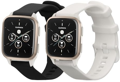 kwmobile Bracelet compatible avec Garmin Venu Sq 2 Music/Sq 2 / Vivoactive 6 / Vivoactive 5 bracelet - 2x bracelet de rechange en silicone pour fitness tracker