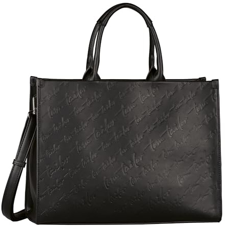 TOM TAILOR Denice Damen Shopper Umhängetasche Reißverschluss Klein Schwarz