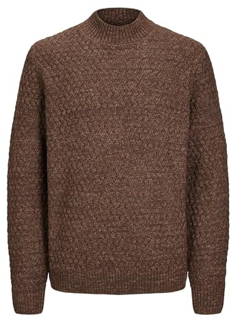 JACK&JONES JPRCCZIGGI stickad mock neck SN, Toffee/detalj: melerad, S