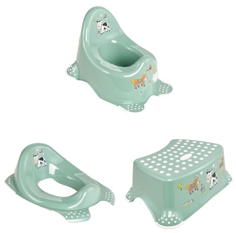 keeeper Pure Kinderpflege Set 3tlg.: Babytopf, Toilettensitz und Tritthocker, nordic green