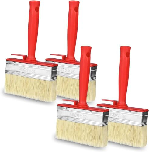 Flächenstreicher, Wandpinsel, für LöSemittelhaltige Lacke, Lasuren, Holzöl,4 Stück, 120mmx30mm Lasurpinsel