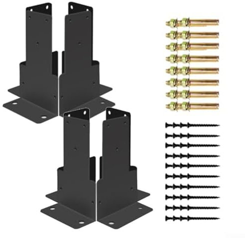 PETSTIBLE 4 X 4 Post Base, Adjustable Stainless Steel Post Base For Pavilion Deck Porch Handrail Support