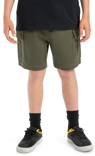 Quiksilver, Taxer Cargo Pantalones Cortos de Cintura elástica, Niño, 12 años, Grape Leaf