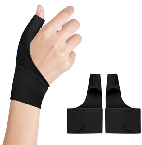 2Pcs Daumenbandage Elastische Daumensattelgelenk Bandage Daumenbandage Rechts Links Daumenorthese Lindern Wirksam Gelenkschwellungen und Schmerzen für Leichte Arthritis Schmerzlinderung Protektor