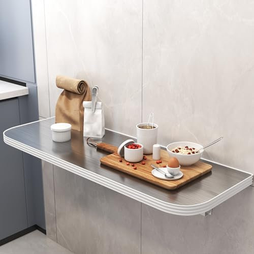 MZQMK Escritorios Plegables Tablero De Pared para Escritorio Mesa Plegable De Acero Inoxidable, Acero Inoxidable 304, Superficie De Acero Inoxidable Cepillado(90x40cm/35x16in)